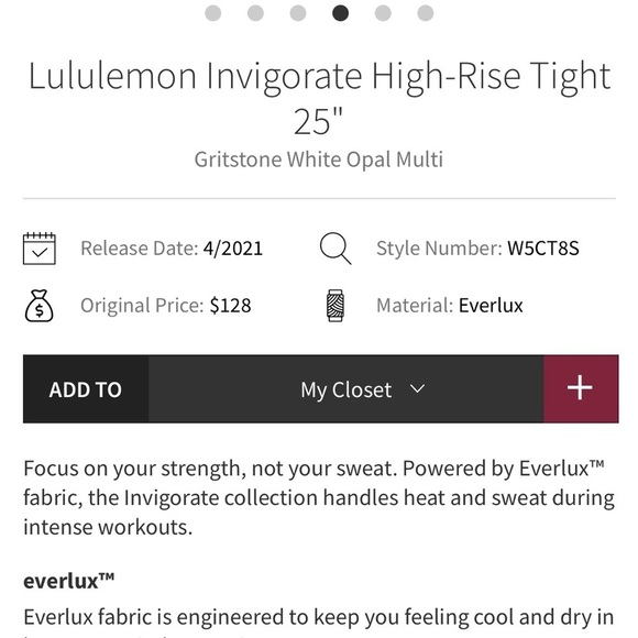 Lululemon Invigorate High-Rise Leggings 25" Sz 4 - Picture 5 of 16